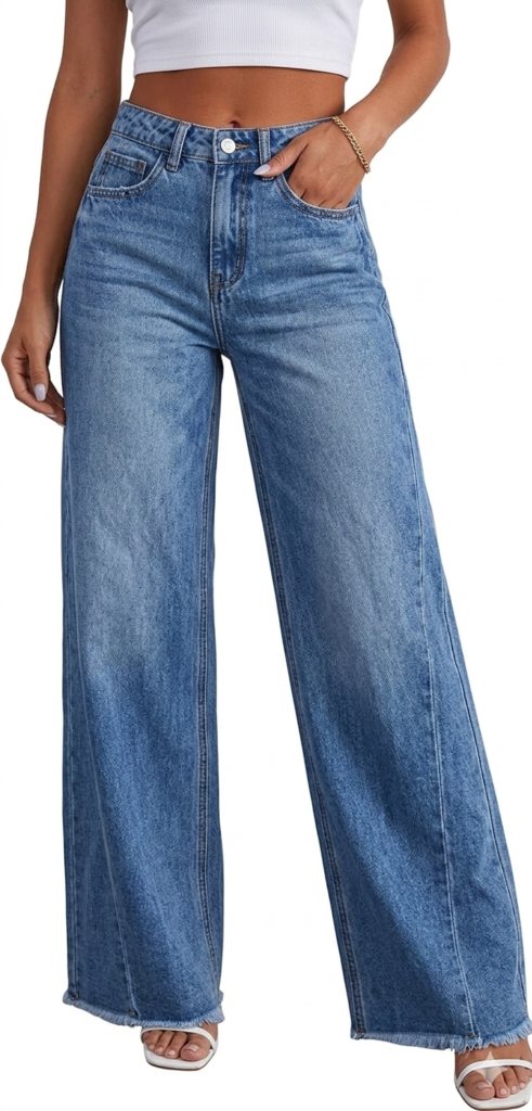 High-Rise Wide-Leg Jeans Image